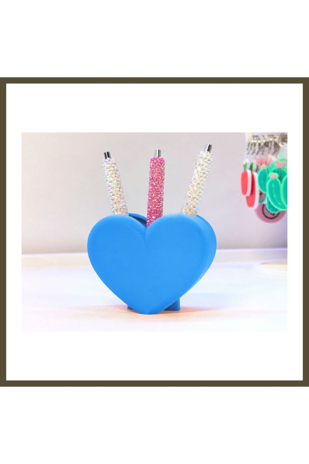 3D-Printed Shaped Pencil Holder - Desktop Organizer - Blue BX