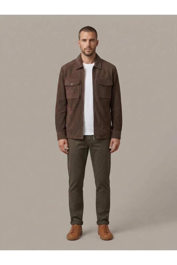 Regular-Fit Suede Overshirt