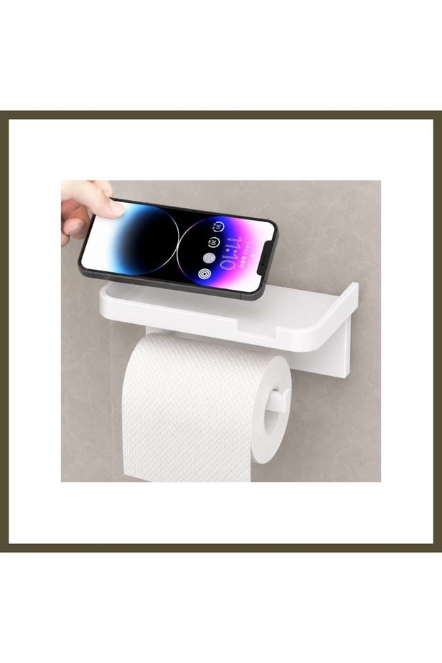 BX Shelved Adhesive Toilet Paper Holder
