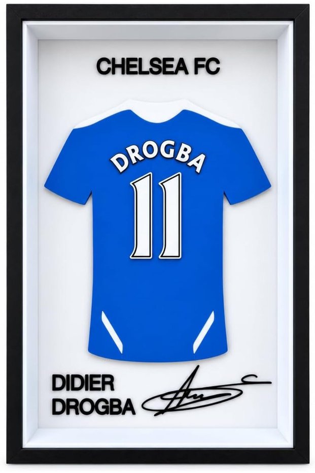 Didier Drogba Chelsea No. 11 Collectible Jersey Frame, 23 x 15 cm