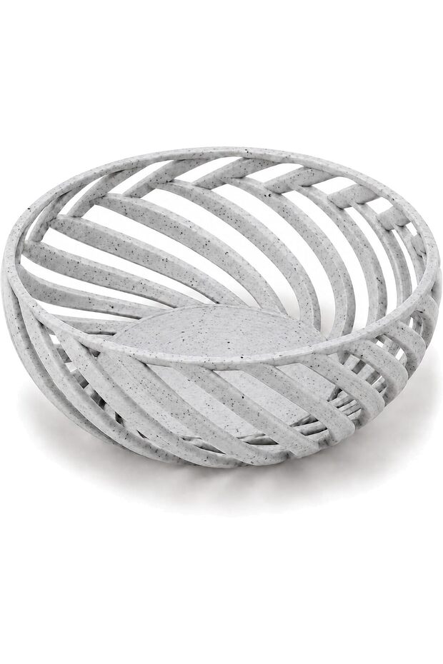 Spiral Lattice Decorative Bowl, 23 cm Modern Geometric Centerpiece for Dining Table, Marble