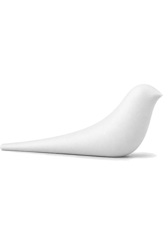 Minimalist Bird Sculpture 26 cm, Modern Decorative Statue for Shelf, Console and Coffee Table, White