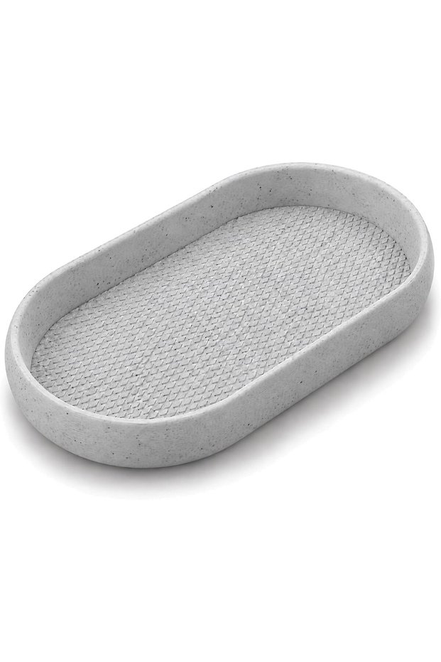 Eyeglasses Tray, Oval Sunglasses and Glasses Holder Dish with Textured Non-Slip Base, Marble