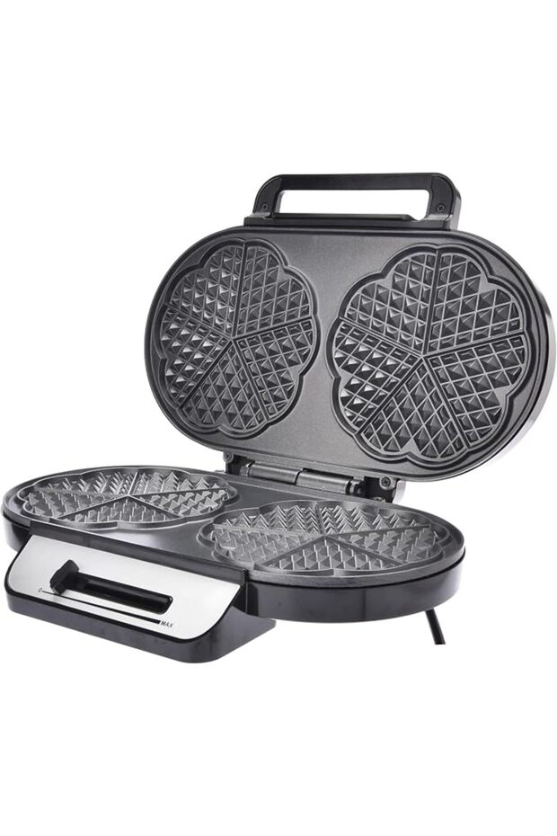 Double Waffle Maker, 1200W, 28cm Diameter, Black