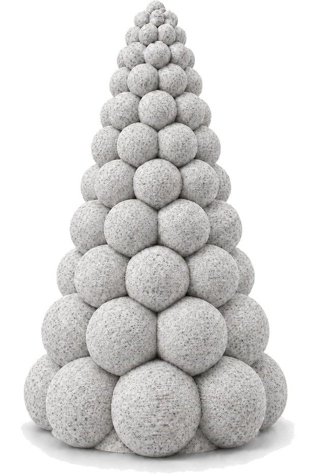 Bubble Christmas Tree Figurine 15 cm, Modern Textured Tabletop Tree Decoration for Mantel, Marble