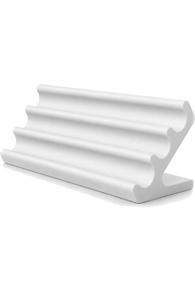 Modern Pen Display Stand 15 cm, White, Minimalist Tiered Desk Pen Holder for Fountain Pens