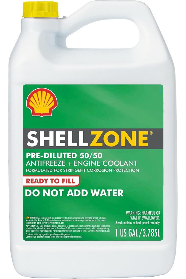SHELLZONE 50/50 Pre-Diluted Antifreeze + Coolant (1 Gallon, Single Pack)