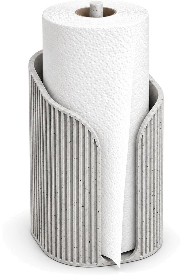 Ribbed Paper Towel Holder Stand, Modern Freestanding Kitchen Roll Holder for Countertop