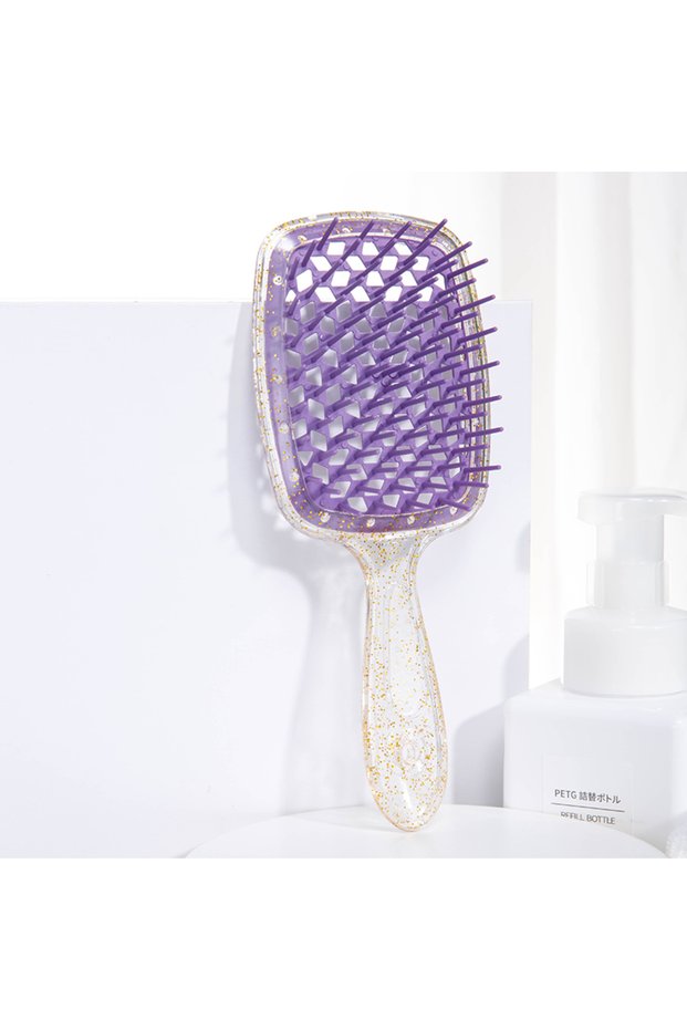 Flash Gold Purple 1 Pcs Fluffy Air Cushion Scalp Massage Hair Brush Flashing Gold Comb Wide Teeth Ho