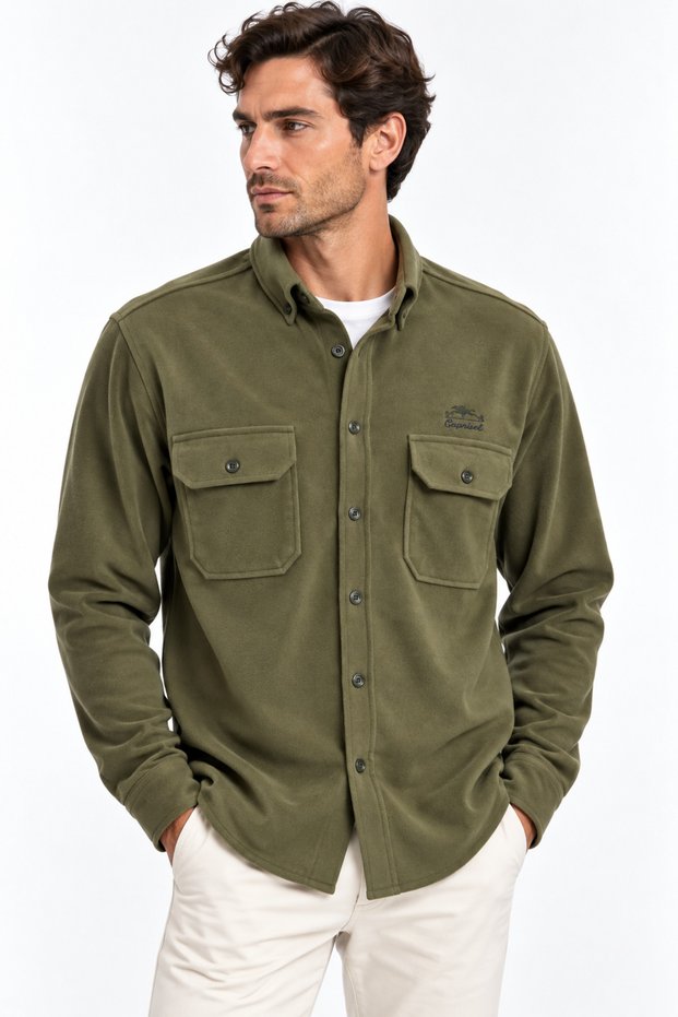 Suede-Look BATTAL SLIM-FIT MEN'S SHIRT