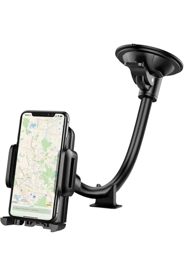 Car Phone Holder Mount, Universal Dashboard & Windshield Suction, 360° Rotating, iPhone Android