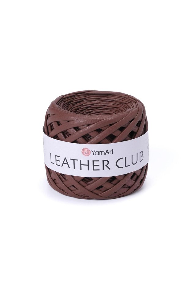LEATHER CLUB - BROWN KNIT YARN - 6101