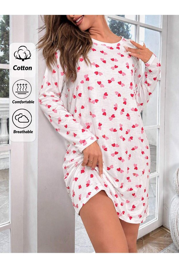 Cotton FABRIC PATTERNED NIGHTGOWN