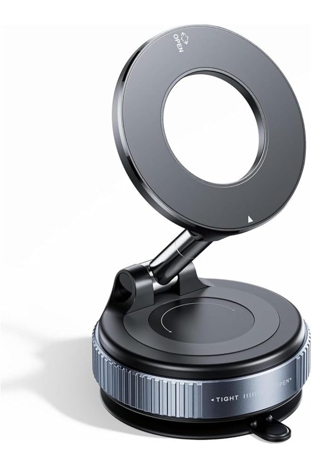 Vacuum Magnetic Car Phone Holder, 96LBS Suction Mount, 360° Rotation, MagSafe, iPhone Android