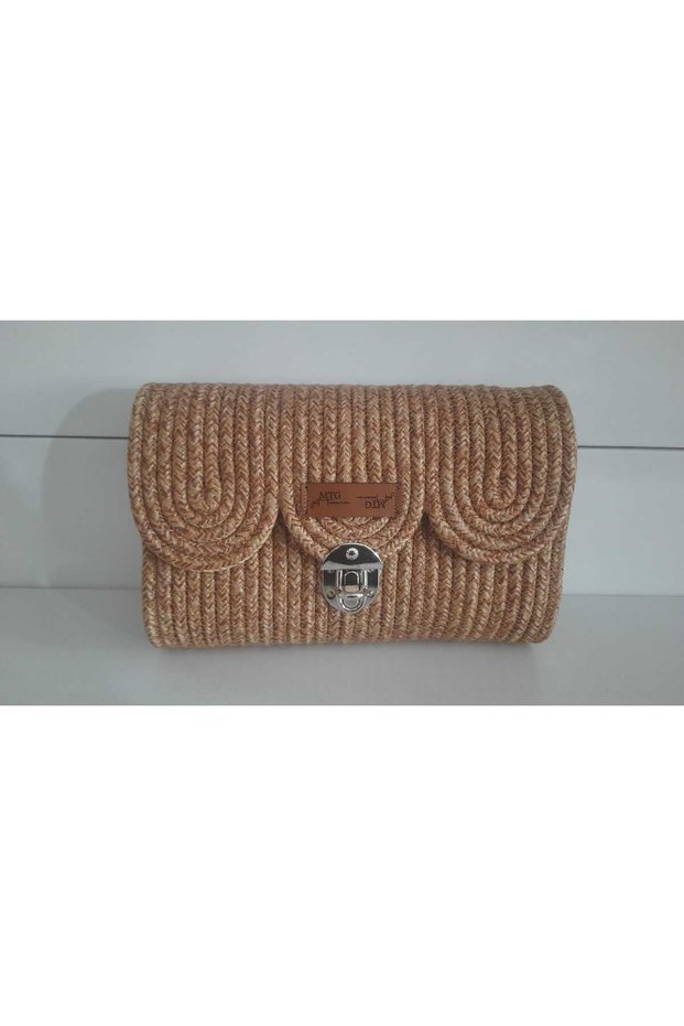 Papatya Model Stylish Shoulder Bag with Jute Cord Handle