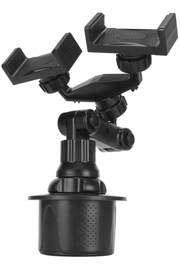 Car Cup Phone Holder, Adjustable 64-94mm Base, 360° Rotation, Non-Slip Pads, 3-7" Phones