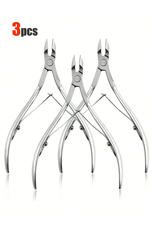 Silvery 3 pcs 1/3/8pcs Stainless Steel Set Nail Cutter Clipper Nipper Nail Tools Kit Nail Care Kit D