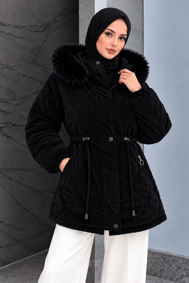 Short Nova Jacket with Waist Tunnel TSD260361 Black