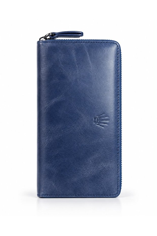 Tokyo Crazy Navy Blue Genuine Leather Phone Wallet