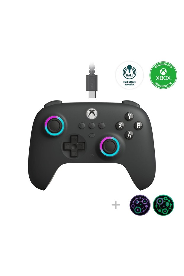 Ultimate C Hall Effect Joysticks/Hall Trigger Wired Controller with RGB Lighting Fire Ring, 3