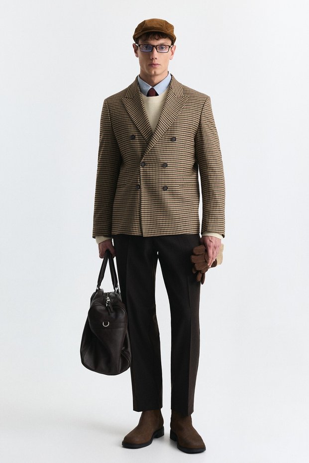 Checked Relaxed-Fit Blazer Jacket