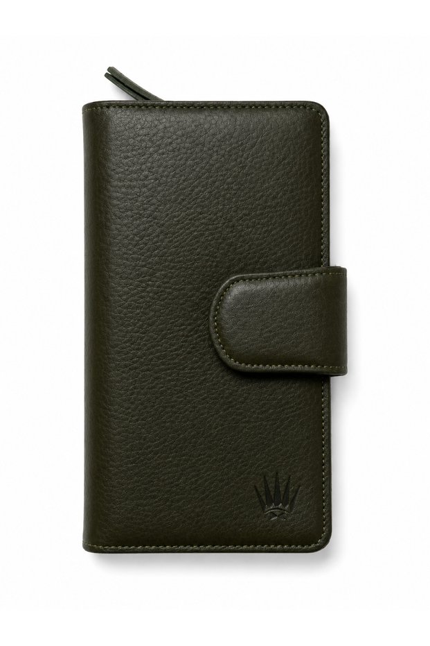 PocketLab Green Genuine Leather Phone Wallet