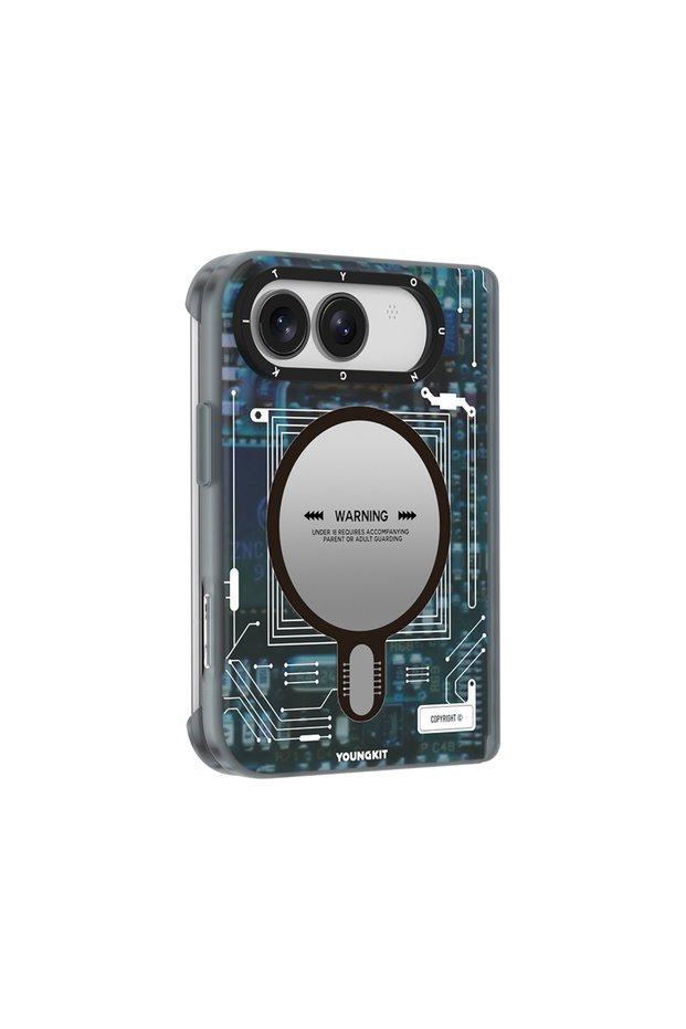 iPhone Duo-Compatible Case with M-safe Technology and Camera Control Button—Technology Series Cover, Blue