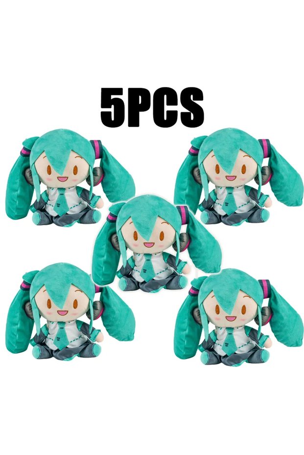 5 Pcs Cartoon 20cm Hatsune Miku Plush Doll Toy Anime sakura Miku snow Miku Character Kawaii S