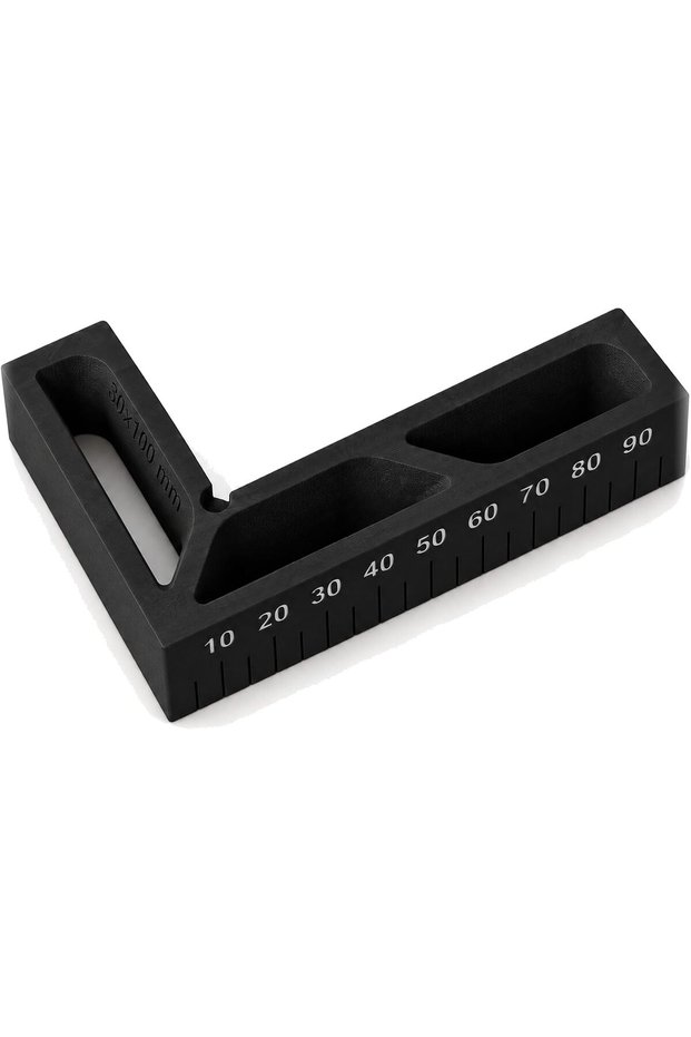 Mini Square Ruler, Pocket Right Angle Square with 10 cm Scale, Woodwork, Models and Drawing, Black
