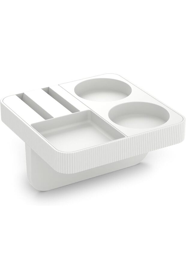 Sofa Tray with 4 Interchangeable Inserts and Cushion Fin, Phone Slot, Divided Tray, 20.3 x 20.3 cm