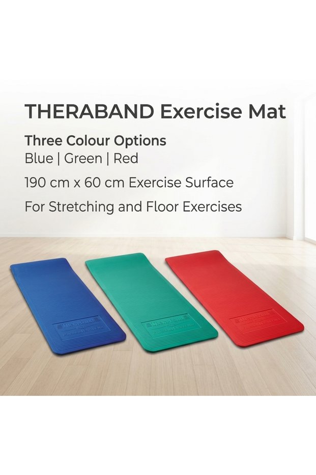 Exercise Mat, 190 x 60 cm, Fitness Mat for Home Workouts, Stretching, Balance Exercises, Flexibility Training and Floor Exercises, Blue, Green and Red