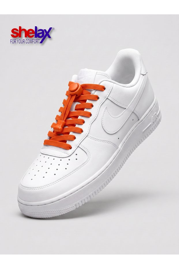 Flat-Spring Clip-Lock Smart Shoelace - Neon Orange