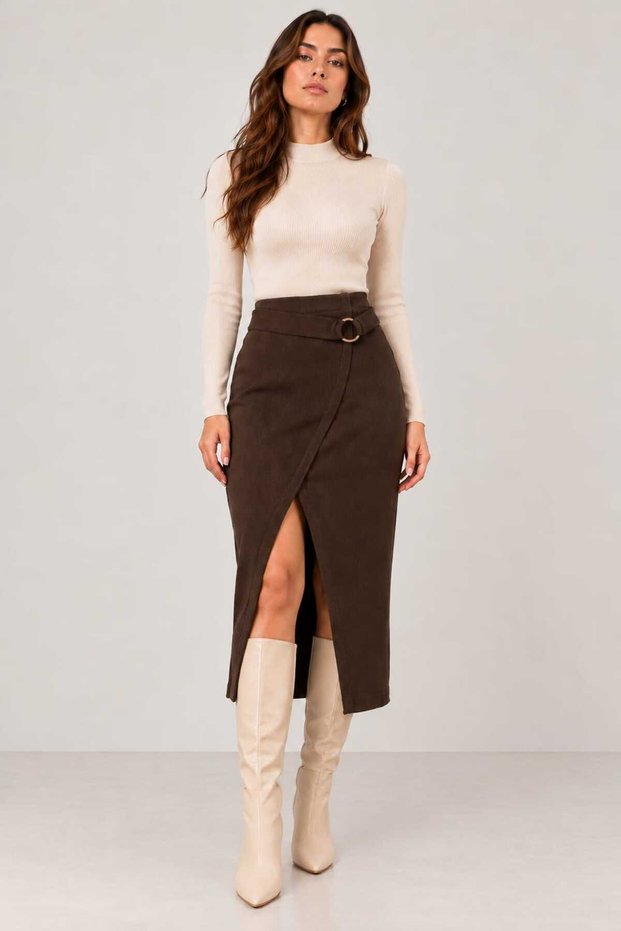 Women's Shardonlu Reported Camisole Ring Detailed Pencil Skirt