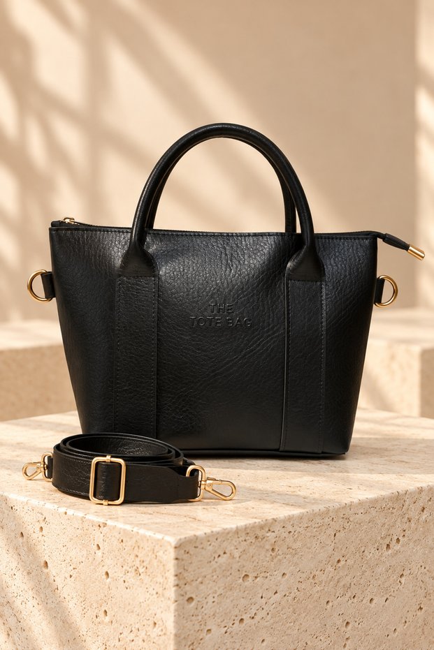 Women's Tote Bag for Hand and Shoulder, Black