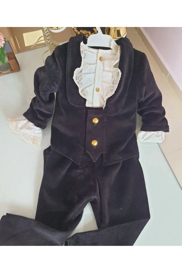 Black Velvet Tailcoat Set - Prince Costume