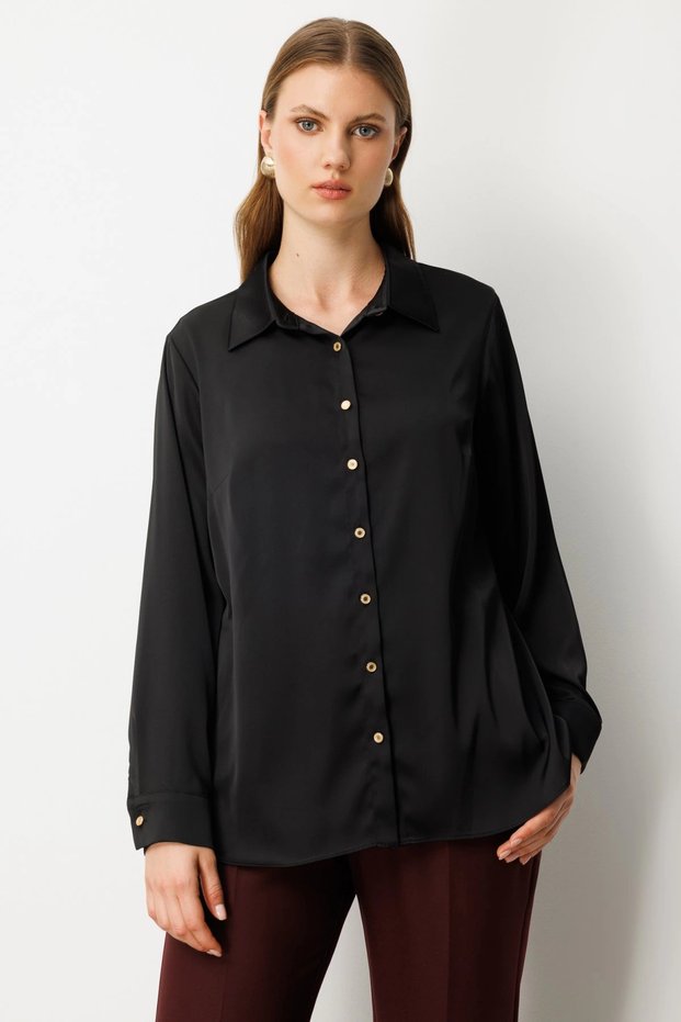 Buttoned Satin Shirt 03505