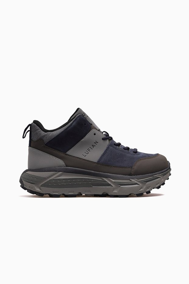 Winter Waterproof Lace-Up Durable Men's Boots, Navy Blue Boots.