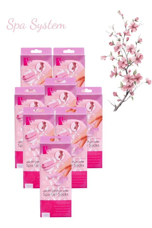8 Pieces Pink Spa Gel Socks