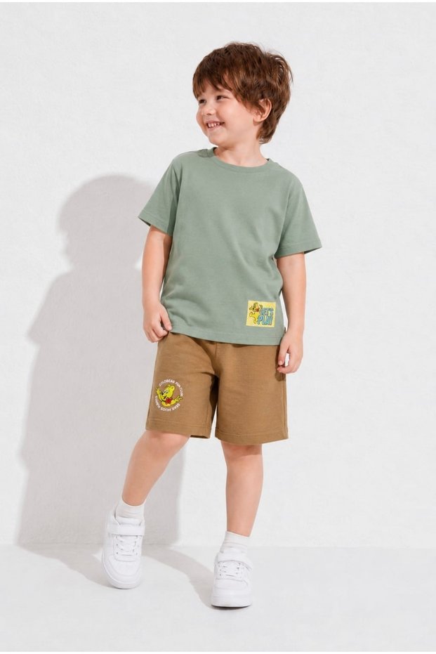Li̇mi̇ Boy's Soft-Combed Cotton Shorts Set