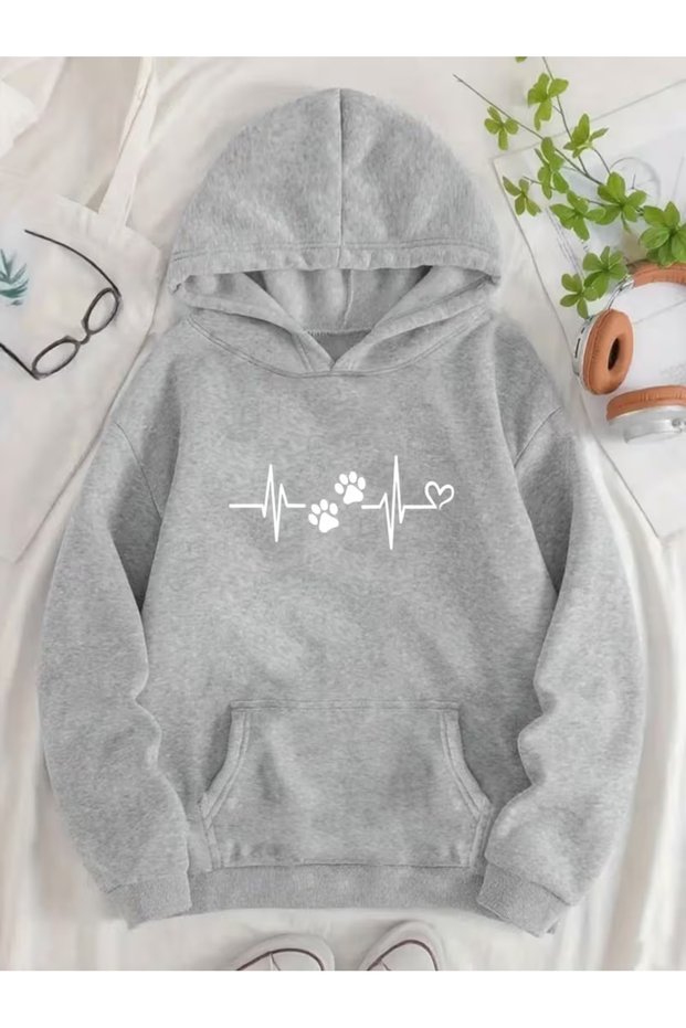 Unisex Printed Hooded Sweatshirt | Oversized , Cotton, Daily Comfortable