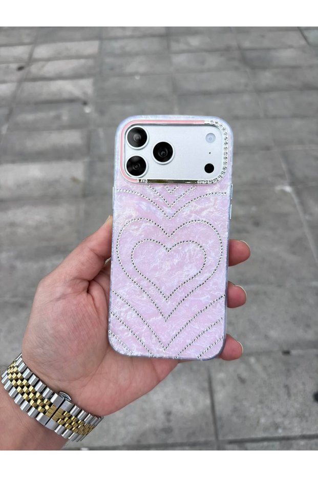 Pink Bella Patterned Silicone Case with Rhinestones, Compatible with Apple iPhone 16.
