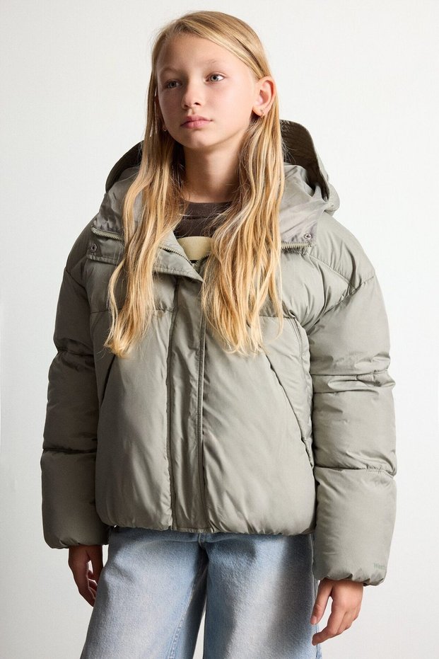 Water-Repellent Hooded Zippered Jacket for Girls E9980A826Au