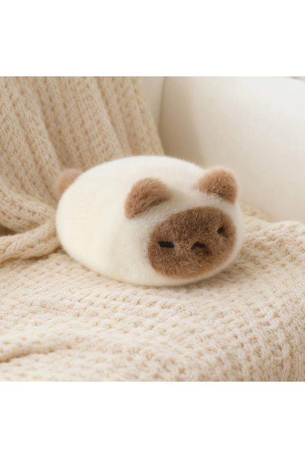 G 13cm Black Lying Cat Siamese Kitten Plush Toy Cartoon Lifelike Kitten Dolls Animal Artificial Touc