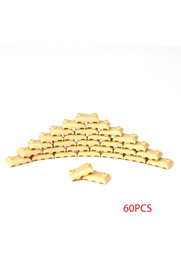Yellow 60pcs Sandbag Building Blocks Compatible WW2 Soldiers Bricks DIY Parts Small Particles Bulk B