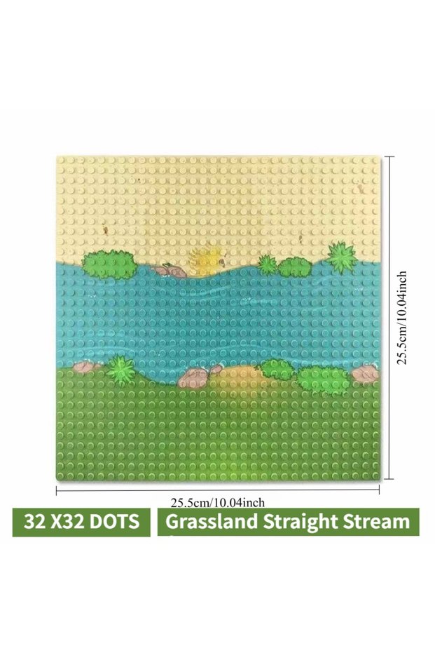 Grass Straight 1PCS 32X32 Baseboard for Building Blocks Grassland River Tropical Jungle City Road Se
