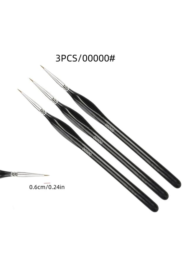 3PCS 3/6Pcs Fine Tip Paint Brush Set - Synthetic Nylon Hair for Acrylic Painting, Model Detailing &