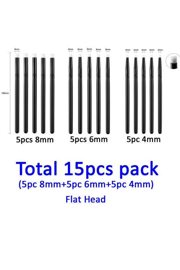 15pc flat Flat /Angled Detailed Mini Blending Tools Makeup Brush Drawing Painting Brush Ink Applicat