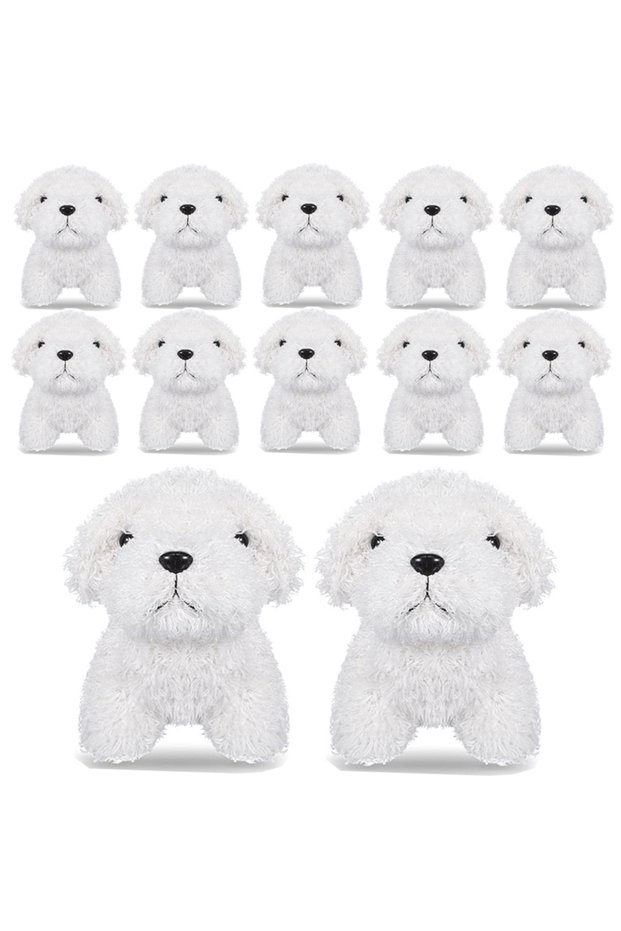 1pcs white Mini Puppy Stuffed Animal Adopt a Puppy Favors Small Push Dogs Bulk Graduation Party Gift