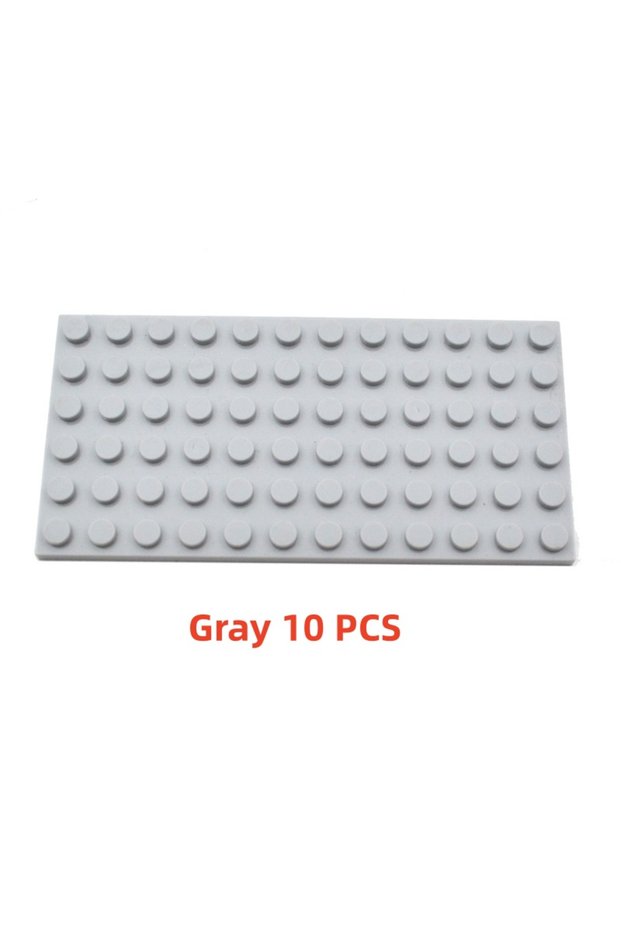 10PCS Gray 10PCS 6X12 Dots Base Plate Classic MOC DIY City Figures Building Blocks Bricks Parts Comp