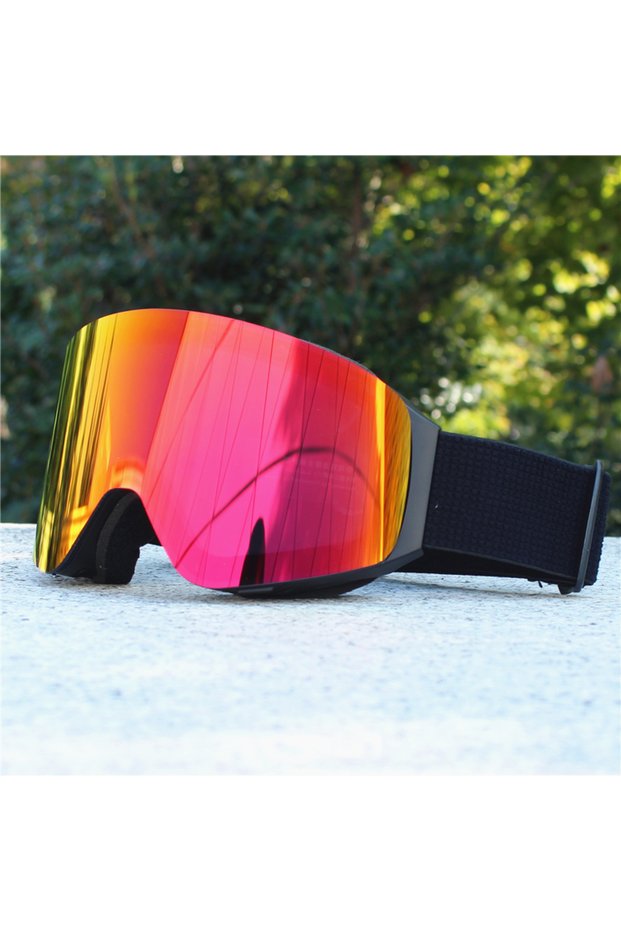 frame and lens B Magnetic Flip Cover Double Layer Anti-Fog Ski Goggles Snowboard Glasses Snowmobile